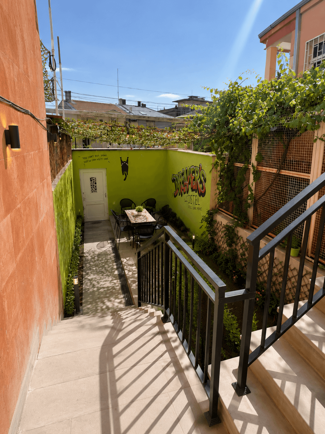 Green courtyard entrance